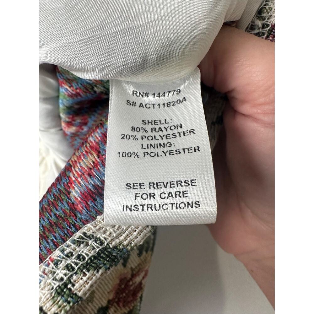 VICI Floral Tapestry Corset Top S Tank Full Zipper Lined Fitted Rayon Blend A13 - Picture 3 of 6